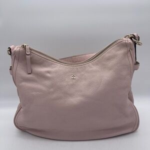 Kate Spade New York Pine Street Finley Leather Hobo Purse Pink Zipper Closure